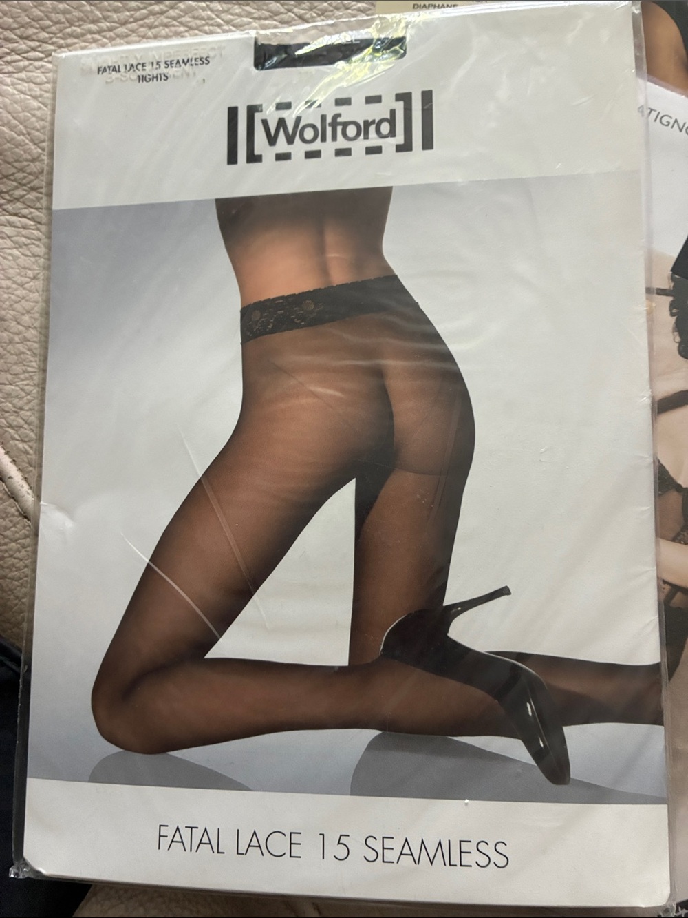 Wolford Black Sheer Lace-Top Tights